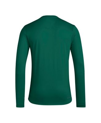 Men's Green Miami Hurricanes Locker Practice Football Pre-Game Long Sleeve T-Shirt