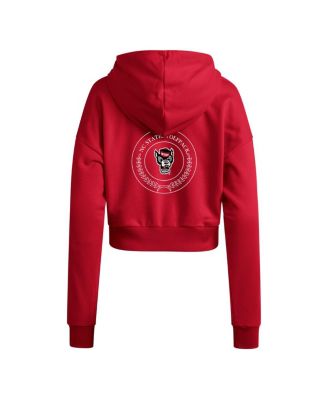 Women's Red NC State Wolfpack Campus Queen Cropped Pullover Hoodie