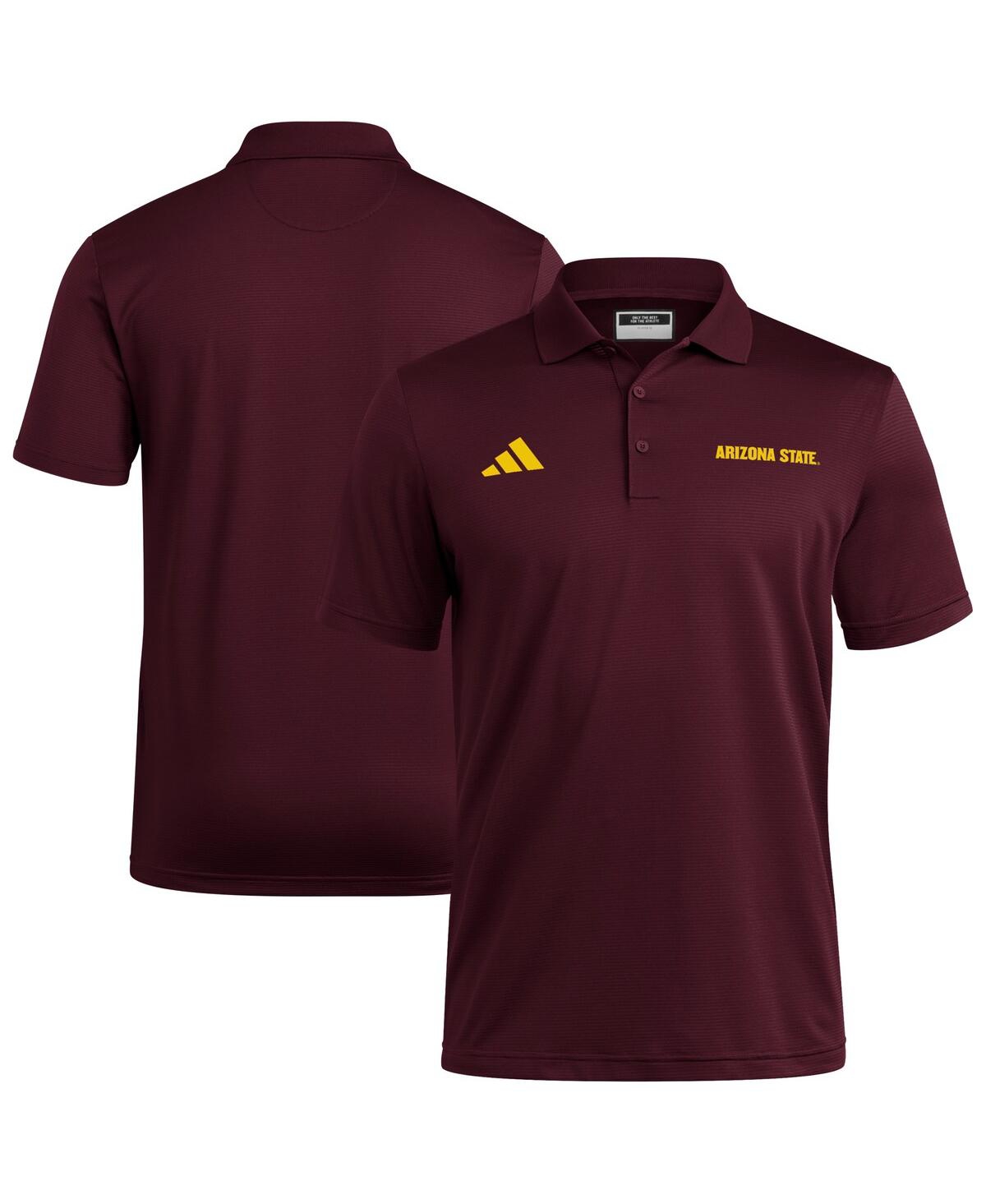 Adidas Originals Men's Maroon Arizona State Sun Devils Ultimate 365 Ottoman Polo Shirt In Burgundy