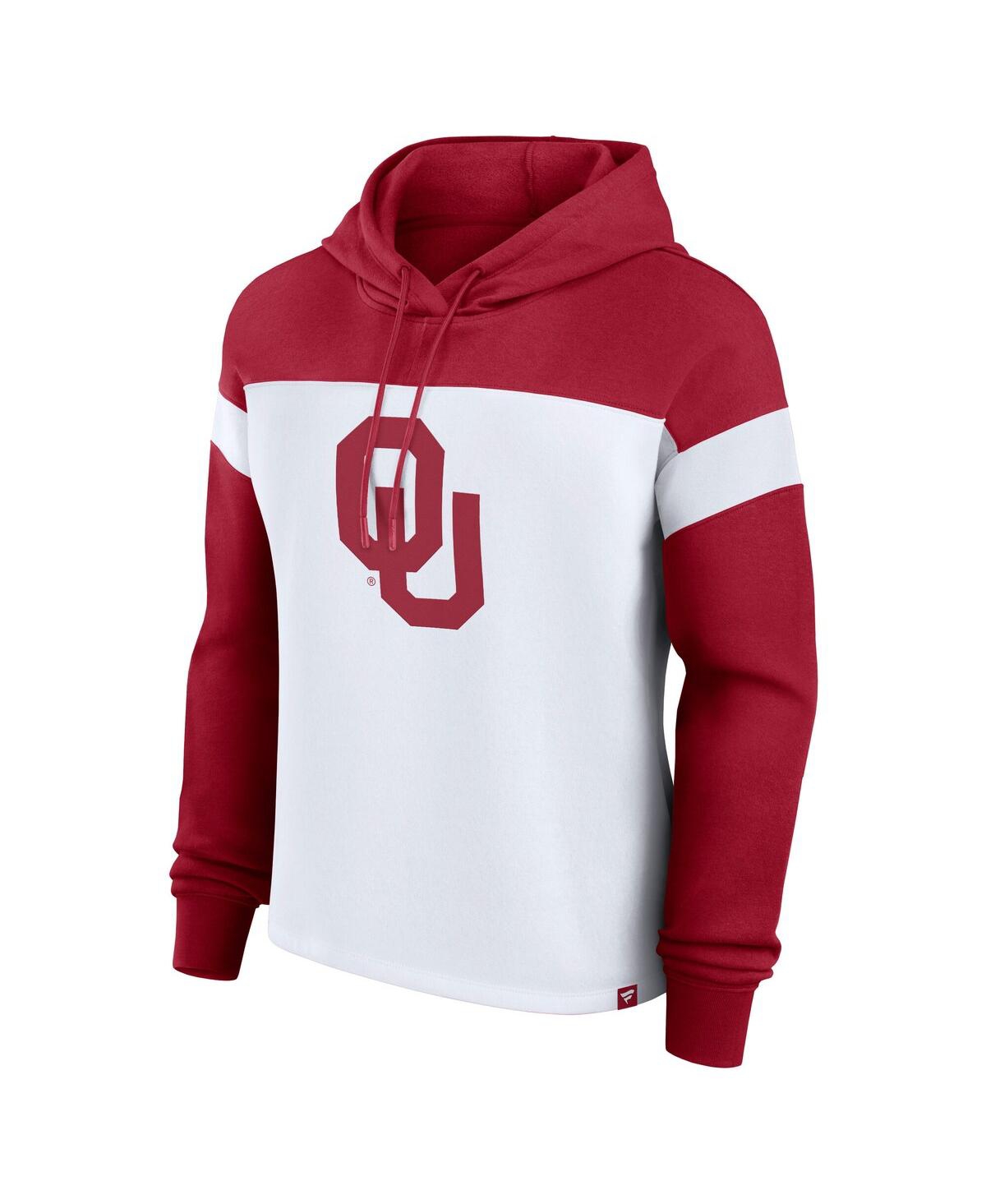 Fanatics Women's White Oklahoma Sooners Primary Logo Pullover Hoodie In White