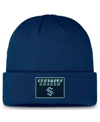 Fanatics - Men's Deep Sea Blue Seattle Kraken Authentic Pro Cuffed Knit Hat