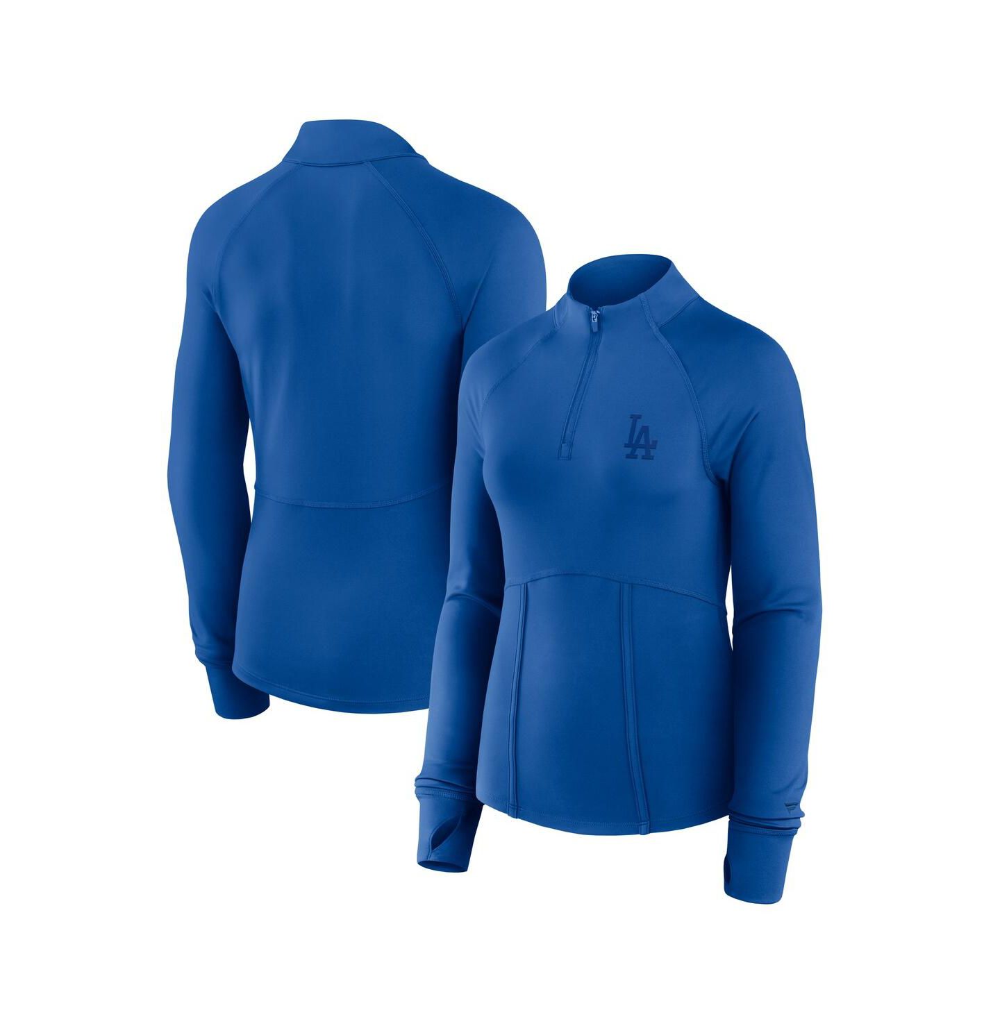 Женский топ Fanatics Royal Los Angeles Dodgers Elements Raglan Tri-Blend Quarter-Zip — фото 1