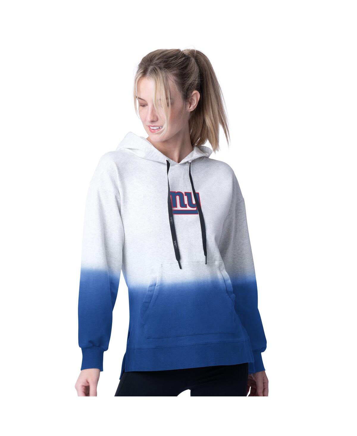 Msx By Michael Strahan Women's Royal New York Giants Daniela Pullover Hoodie In White