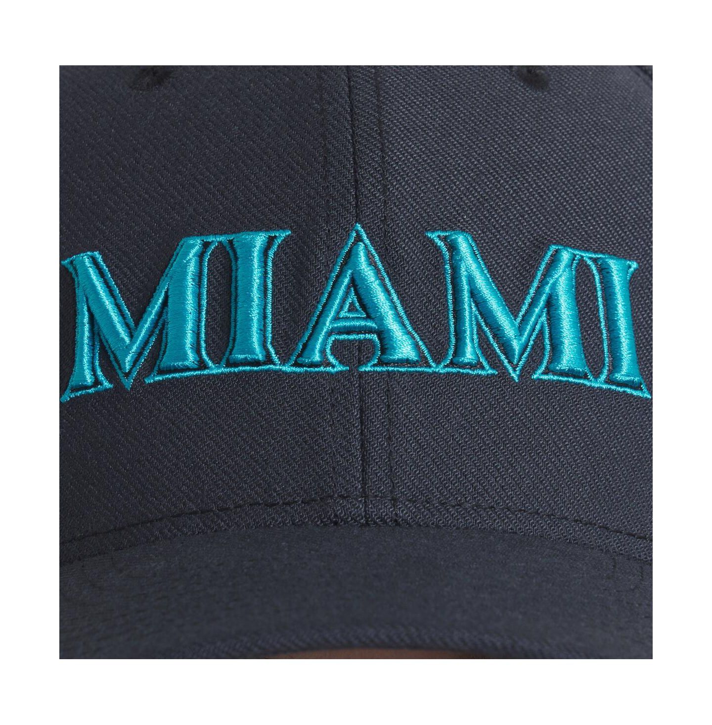 Мужская кепка Nike Black Miami Marlins 2025 City Connect Performance Swoosh Flex Hat — фото 4