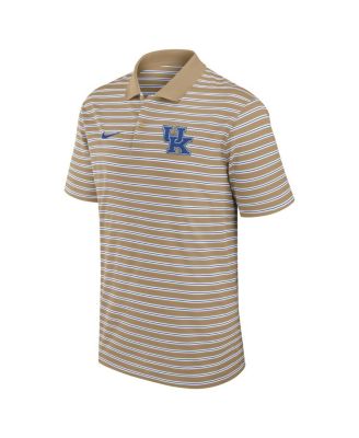 Men's Tan Kentucky Wildcats Athletic Prep Striped Performance Polo Shirt