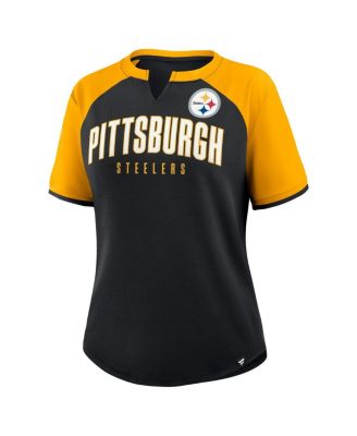 Women's Black/Gold Pittsburgh Steelers Height Advantage T-Shirt