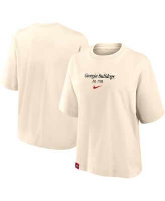 Nike - Women's Tan Georgia Bulldogs Established Tag Boxy T-Shirt