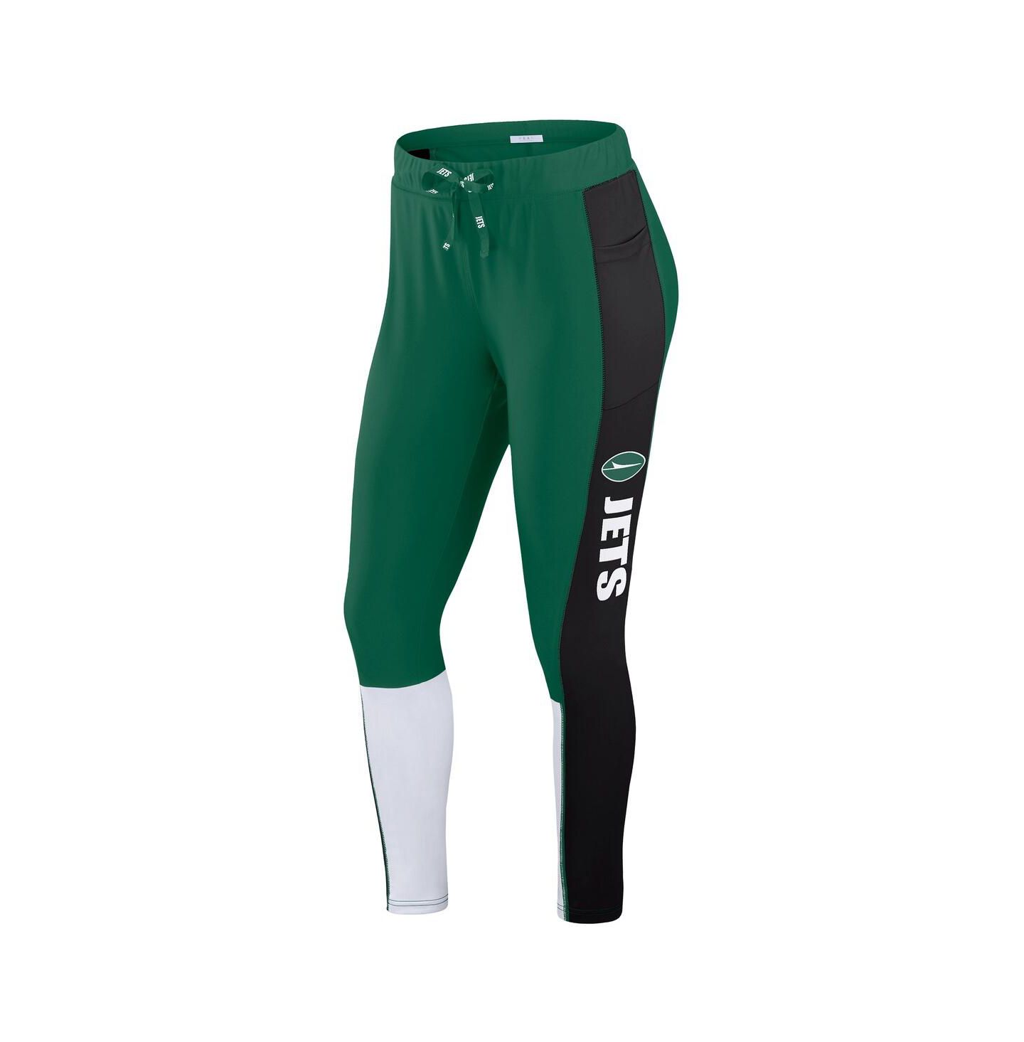 Женские леггинсы WEAR by Erin Andrews Green/Black New York Jets Color Block — фото 2
