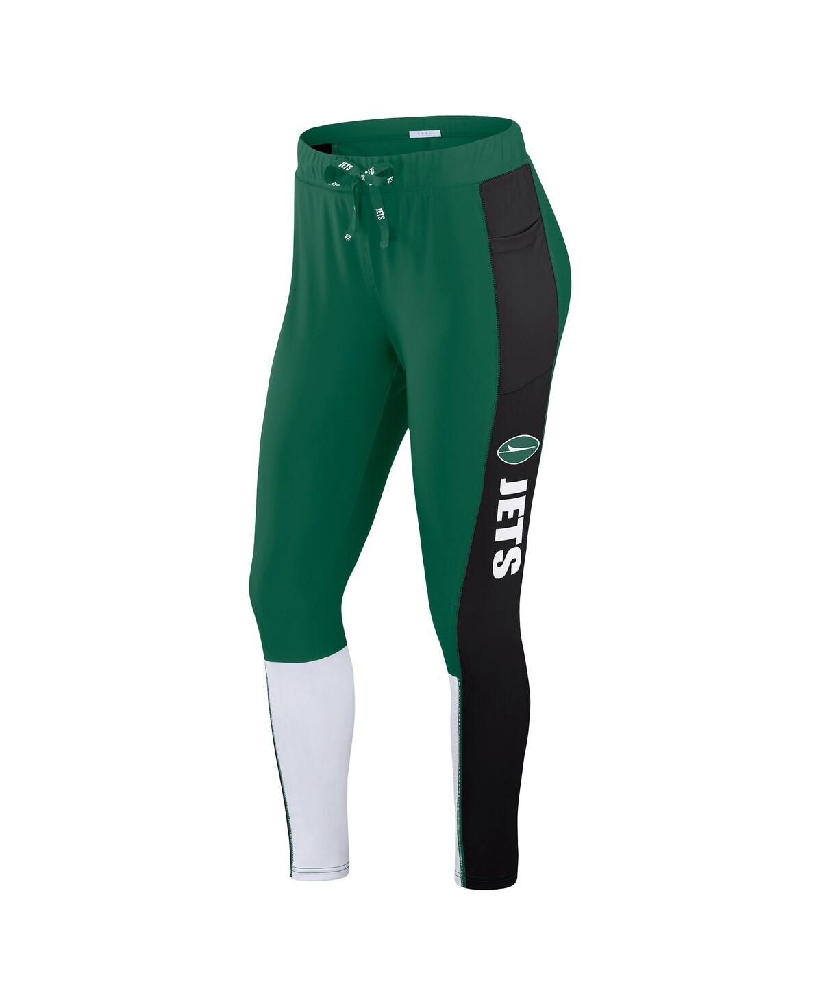 Wear By Erin Andrews Women's Green/black New York Jets Color-block Leggings In Multi