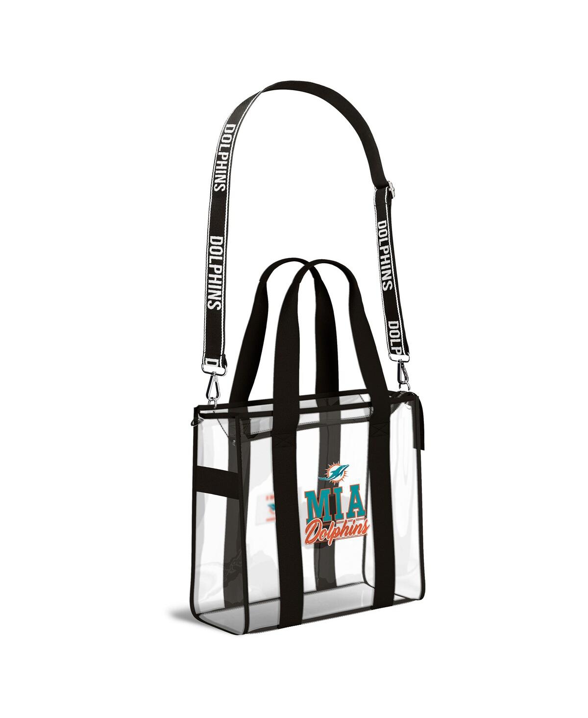 Wear By Erin Andrews Miami Dolphins Stadium Tote Bag With Team Color Trim In Transparent