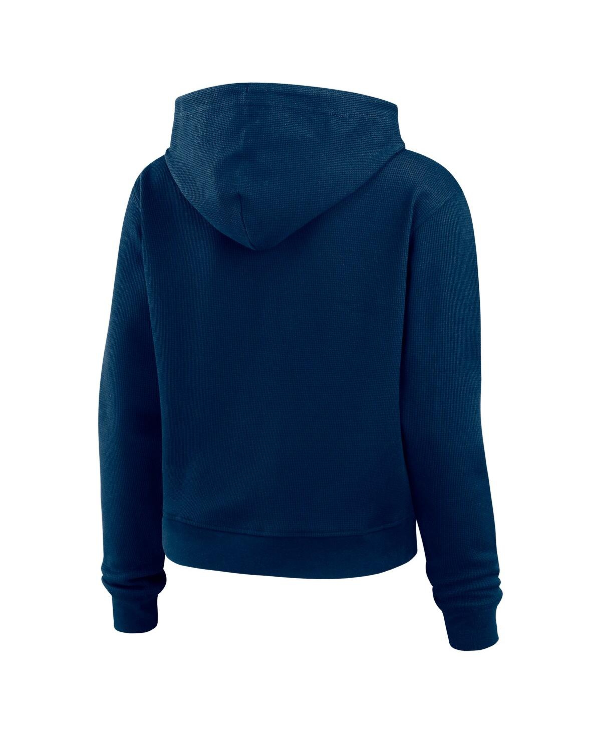 Wear By Erin Andrews Navy Denver Broncos Waffle Hoodie Pullover Top In Blue