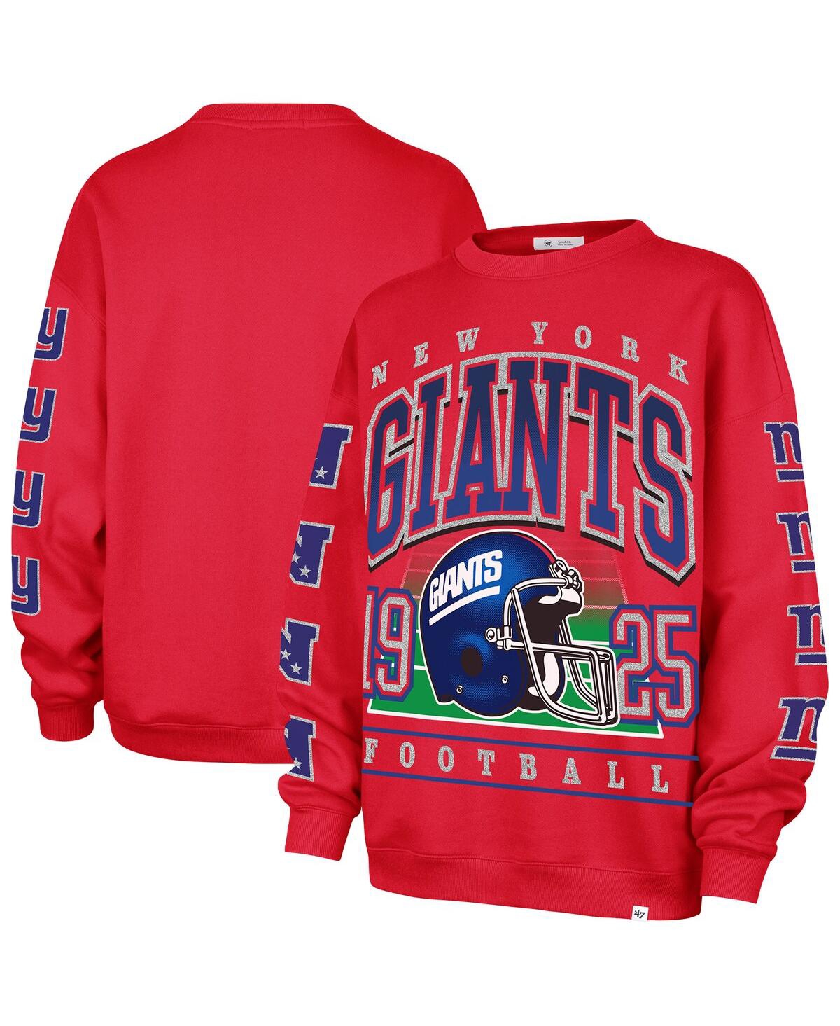 47 Brand '47  Red New York Giants Go Big Oversized Pullover Sweatshirt In Red