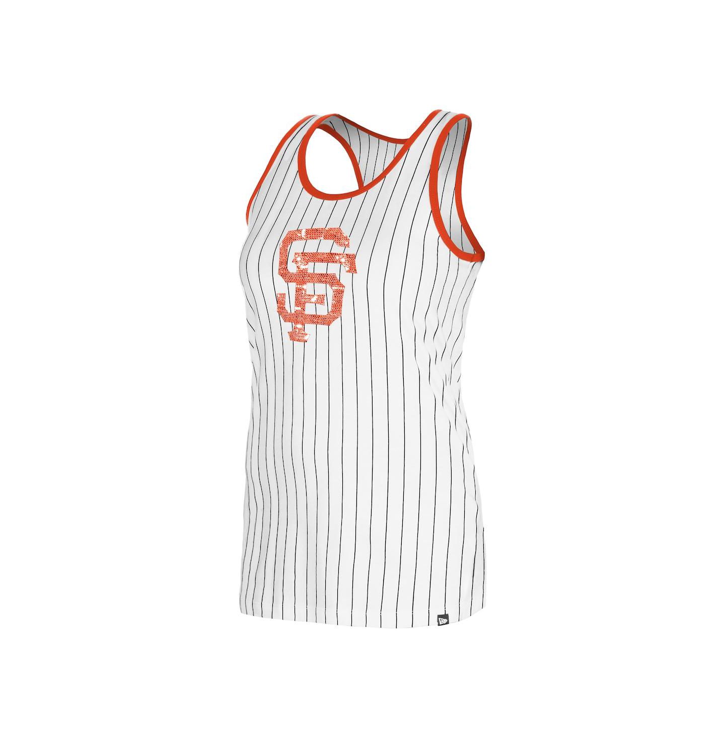 Женский топ New Era White San Francisco Giants Gameday Pinstripe — фото 2