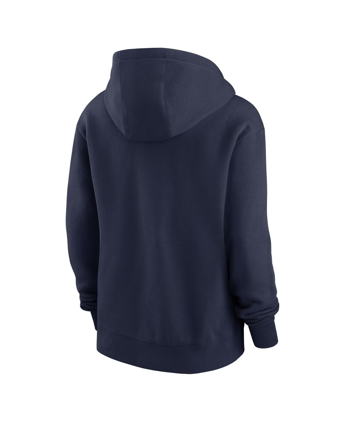 Nike Women's Navy Auburn Tigers Wordmark Club Fleece Pullover Hoodie In Blue