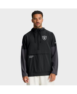 Nike Men's Black Las Vegas Raiders Sideline Anorak Half-Zip Hoodie