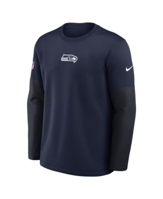 Men's College Navy Seattle Seahawks Sideline Scripted to Win Performance Long Sleeve T-Shirt