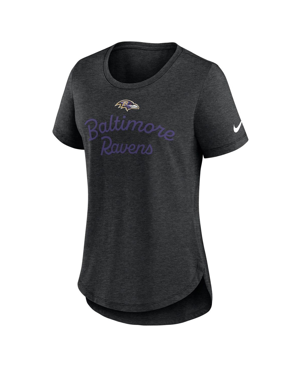 Nike Black Baltimore Ravens Script Tri-blend T-shirt In Black