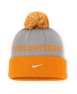 Men's Gray/Tennessee Orange Tennessee Volunteers Primetime Peak Cuffed Pom with Knit Hat