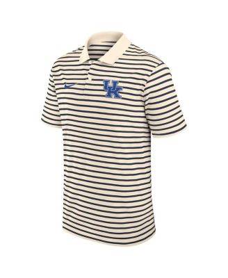 Men's Cream Kentucky Wildcats Solid Foundation Striped Performance Polo Shirt