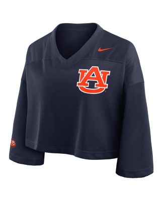 Women's Navy Auburn Tigers Cropped Mesh Fashion Jersey