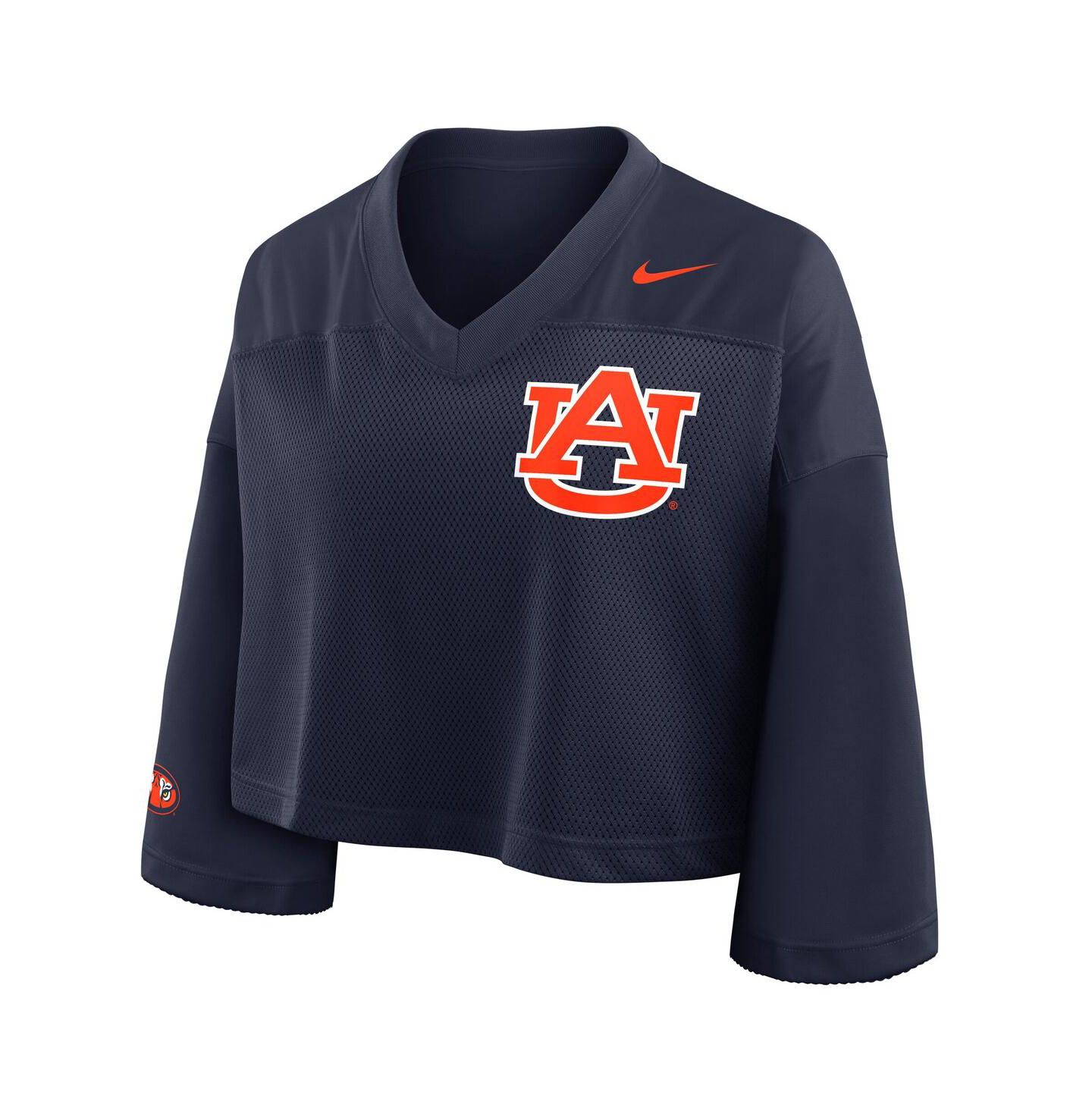 Женское джерси Nike Women's Navy Auburn Tigers Cropped Mesh Fashion Jersey — фото 2