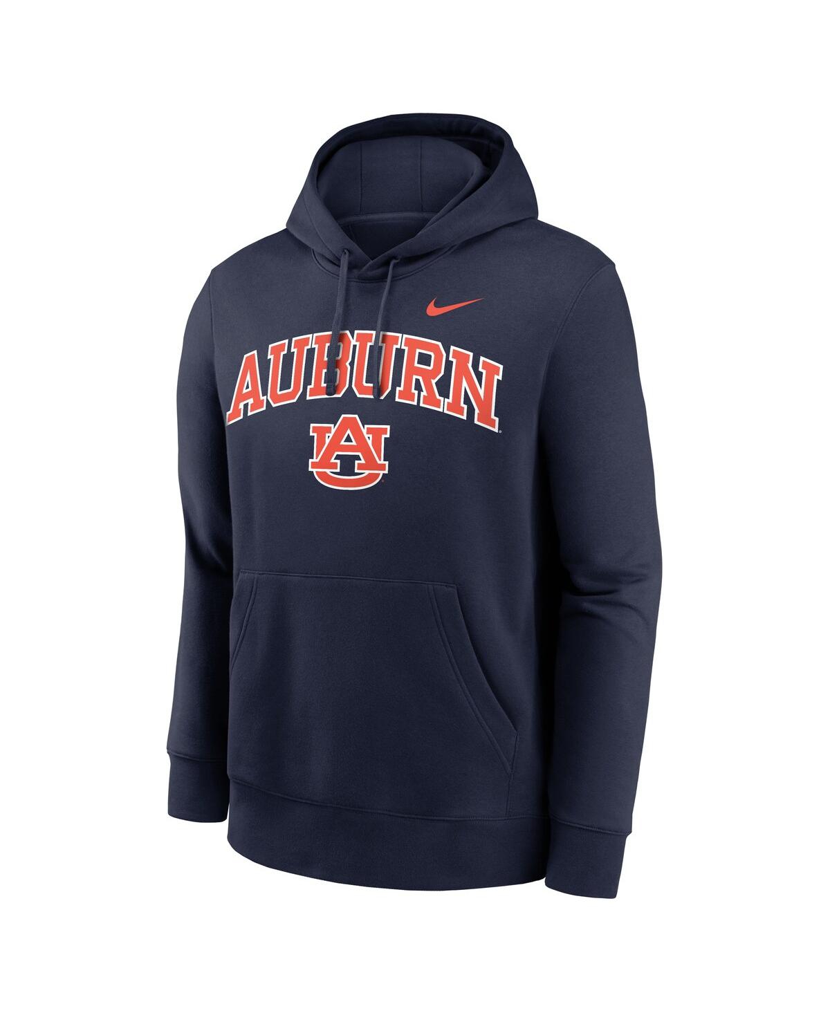 Nike Navy Auburn Tigers Club Fleece Arch Pullover Hoodie In Blue