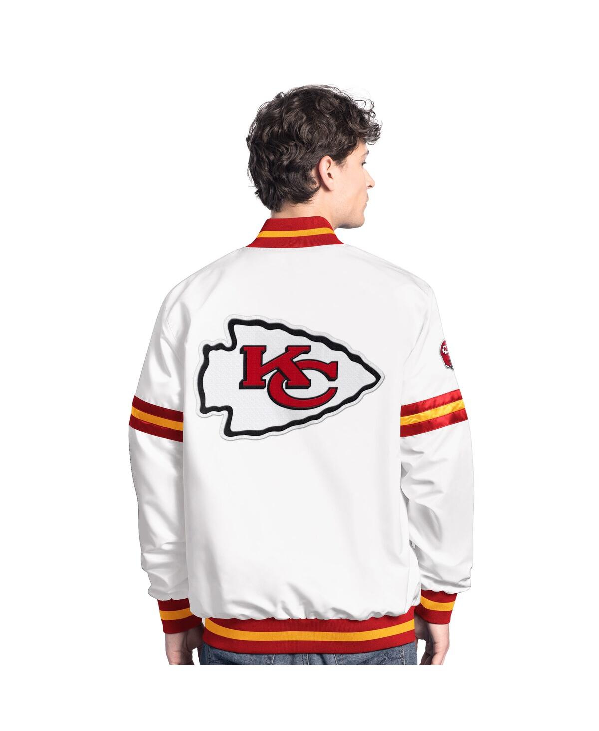 Starter Men's White Kansas City Chiefs Scout Full-snap Varsity Jacket In White