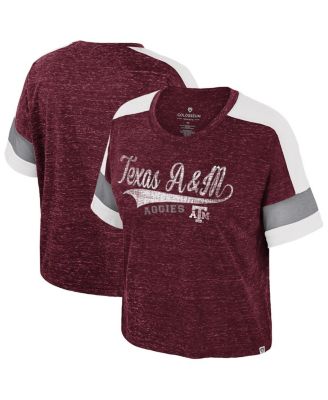 Colosseum - Women's Maroon Texas A&M Aggies Color Block Scoop Neck T-Shirt