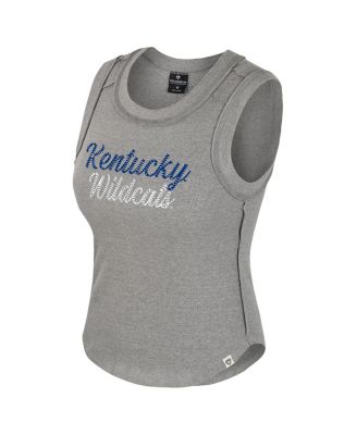 Women's Heather Gray Kentucky Wildcats Beach You Ribbed Tri-Blend Tank Top