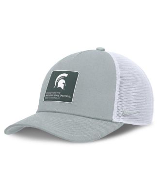 Nike - Men's Silver/White Michigan State Spartans 2025 On-Field Rise Engineered Trucker Adjustable Hat