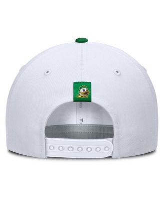 Men's White/Green Oregon Ducks Admiral Adjustable Hat
