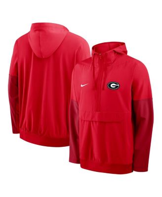 Nike - Men's Red Georgia Bulldogs Anorak Half-Zip Hoodie Jacket