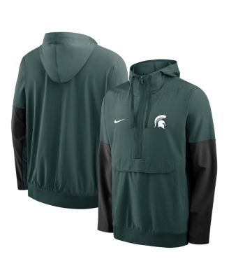 Nike - Men's Green Michigan State Spartans Anorak Half-Zip Hoodie Jacket