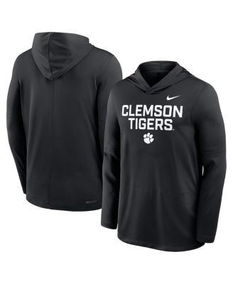 Men's Black Clemson Tigers 2025 Sideline Performance Long Sleeve Hoodie T-Shirt