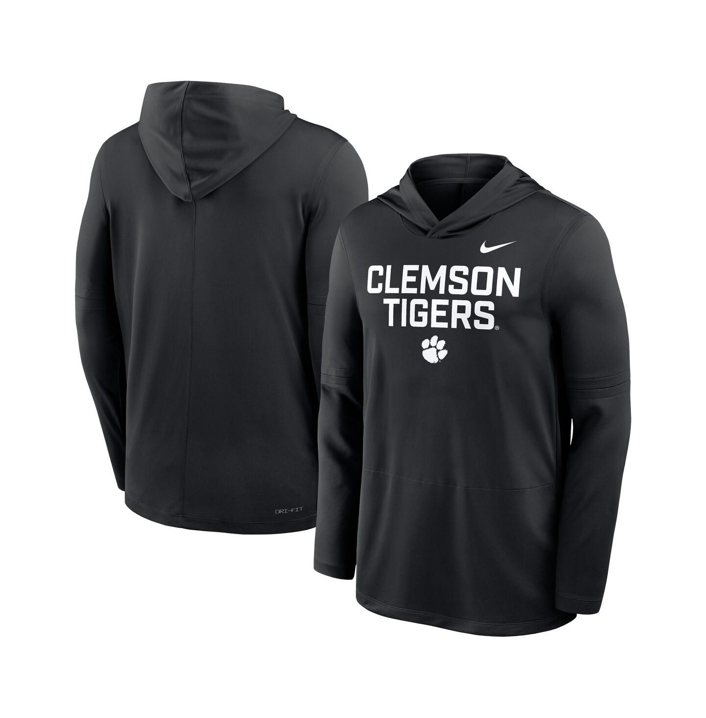 Мужское худи Nike Black Clemson Tigers 2025 Sideline Performance Long Sleeve T-Shirt — фото 2