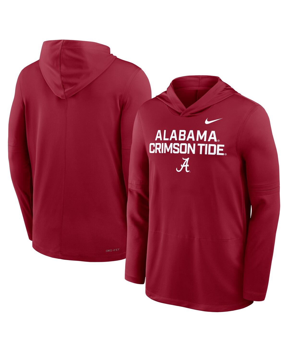 Nike Alabama Sideline  Men's Dri-fit College Long-sleeve Hooded Top In Red