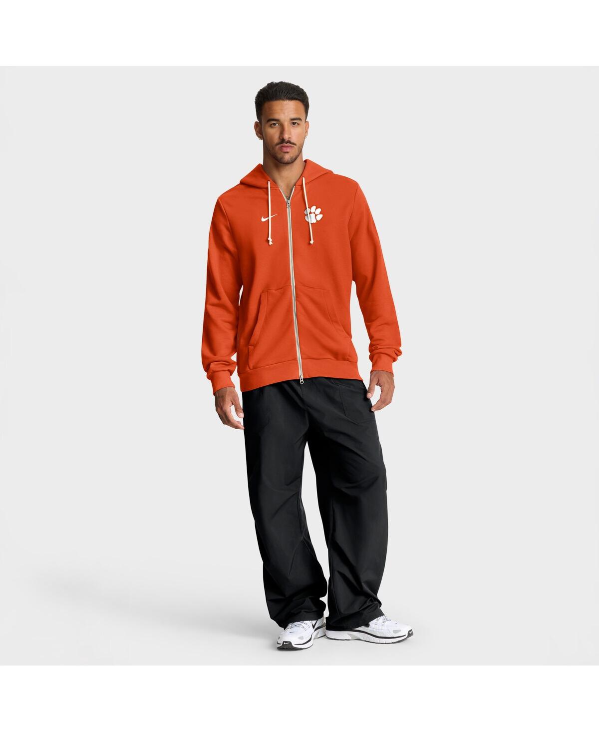 Nike Clemson Sideline  Men's Dri-fit College Full-zip Hoodie In Orange