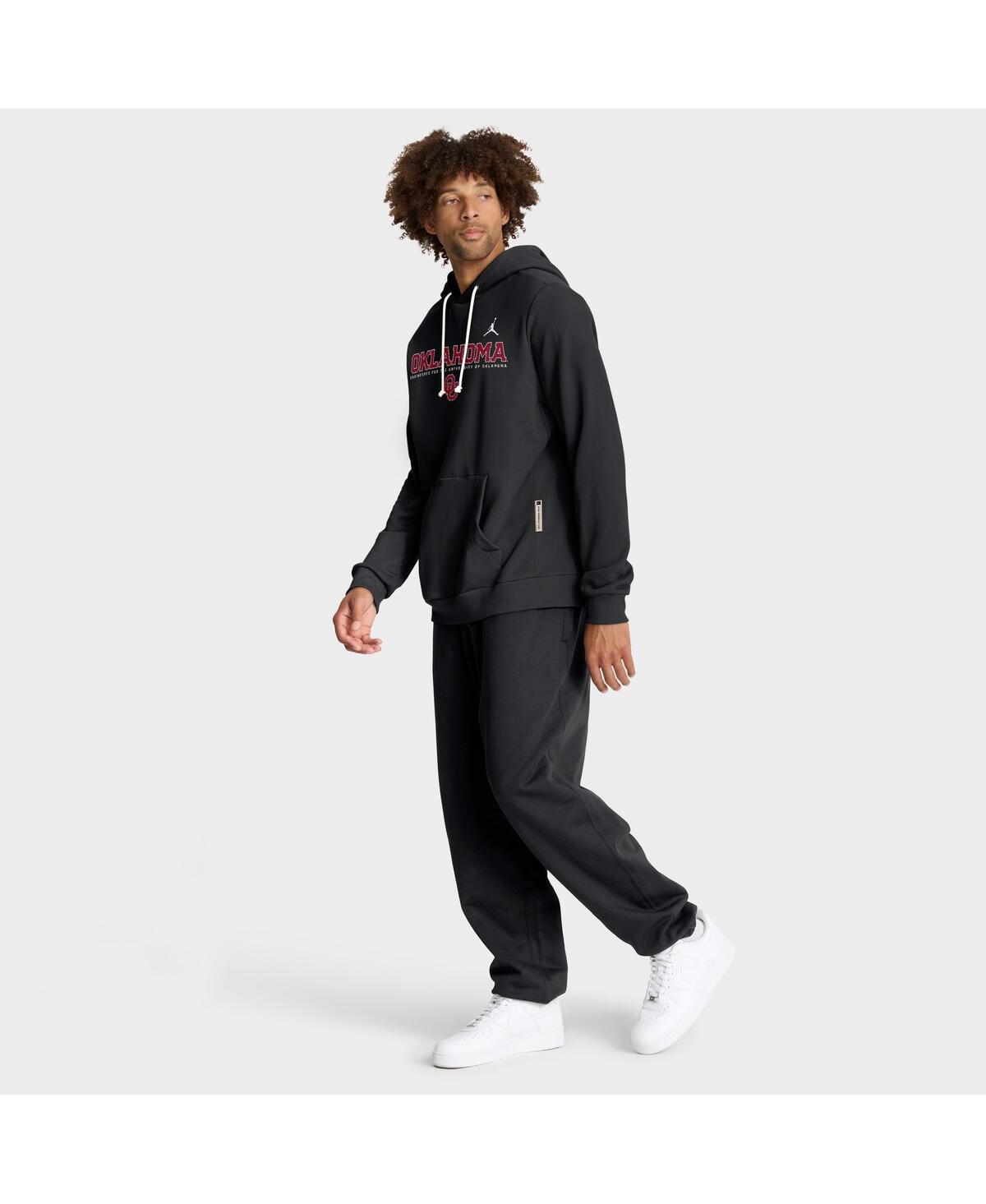 Jordan Men's Oklahoma Sideline  Brand Dri-fit College Pullover Hoodie In Black