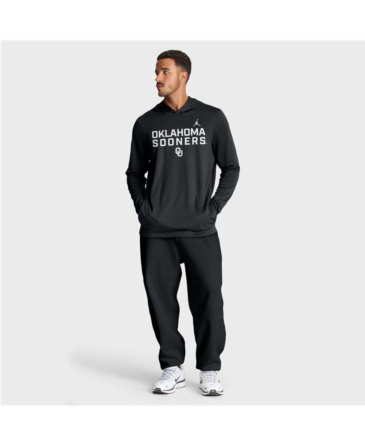 Jordan Men's Oklahoma Sideline  Brand Dri-fit College Long-sleeve Hooded Top In Black