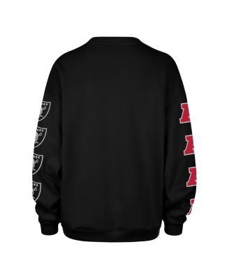 Women's Black Las Vegas Raiders Go Big Oversized Pullover Sweatshirt