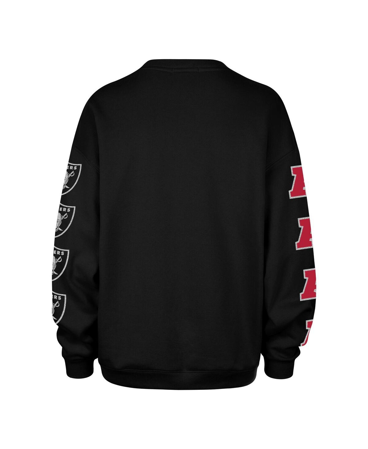 47 Brand Women's Black Las Vegas Raiders Go Big Oversized Pullover Sweatshirt In Black