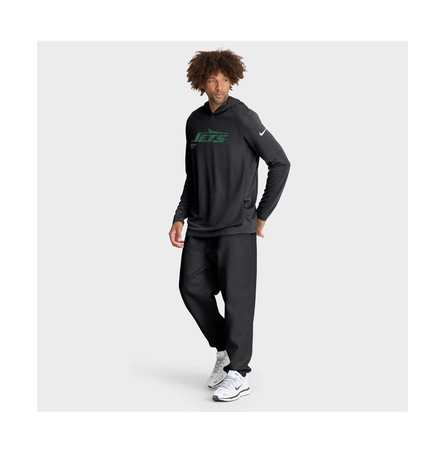 Мужское худи Nike Black New York Jets Sideline Pure Fury Performance Long Sleeve T-Shirt — фото 3