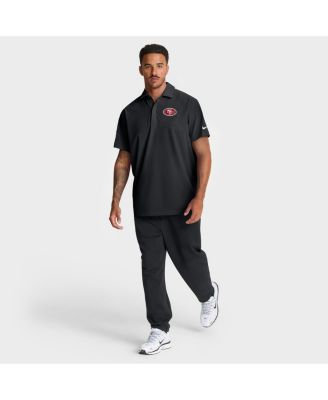 Men's Black San Francisco 49ers Sideline City Pride Woven Performance Polo Shirt