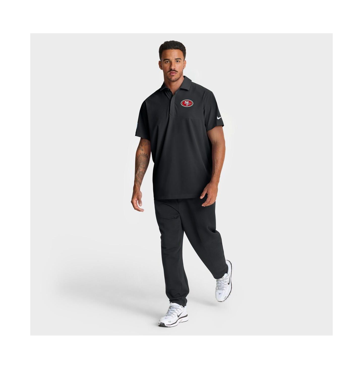 Мужское поло Nike Black San Francisco 49ers Sideline City Pride Woven Performance Polo Shirt — фото 2