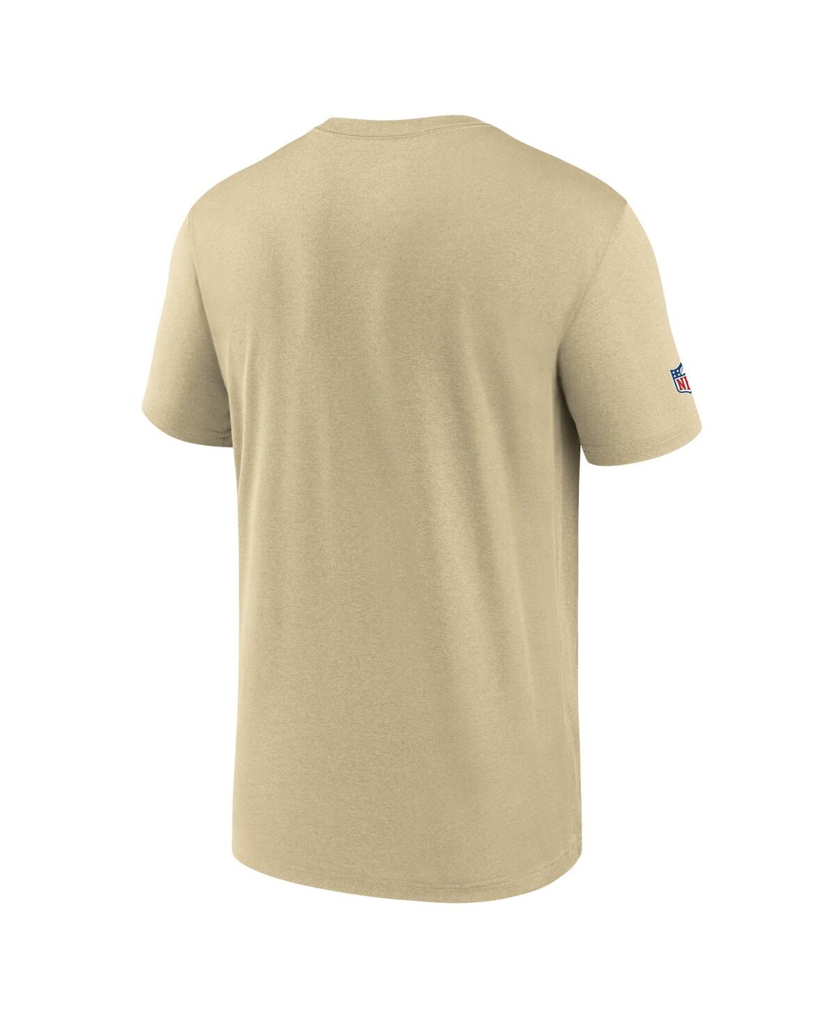 Nike Gold New Orleans Saints Sideline Alt Pack Small Logo Legend Performance T-shirt In Gold