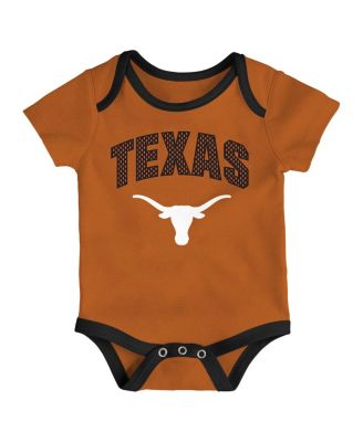 Baby Boys and Girls 3-Piece Texas Longhorns All Day Play Bodysuit Set
