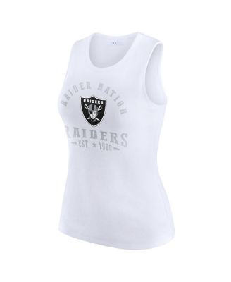 Women's White Las Vegas Raiders Ribbed Graphic Tank Top