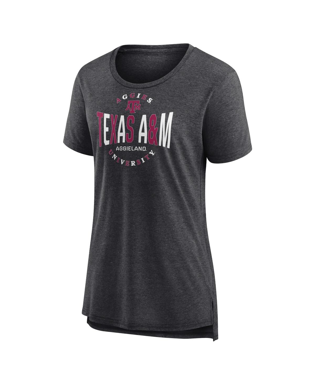 Fanatics Women's Black Texas A&m Aggies True Classics Break It Down Tri-blend T-shirt In Gray