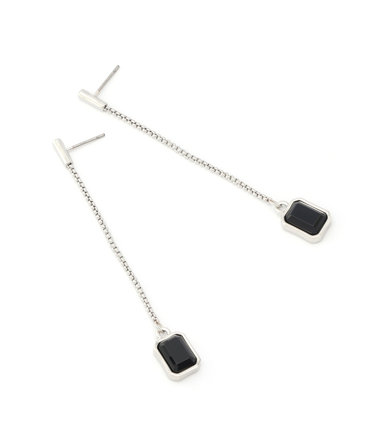 Steve Madden Faux Stone Gem Linear Earrings