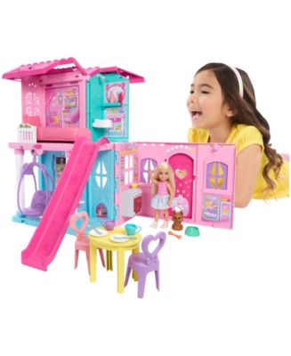 Barbie Chelsea Pop-Up Doll House with Doll and 15 Plus Accessories